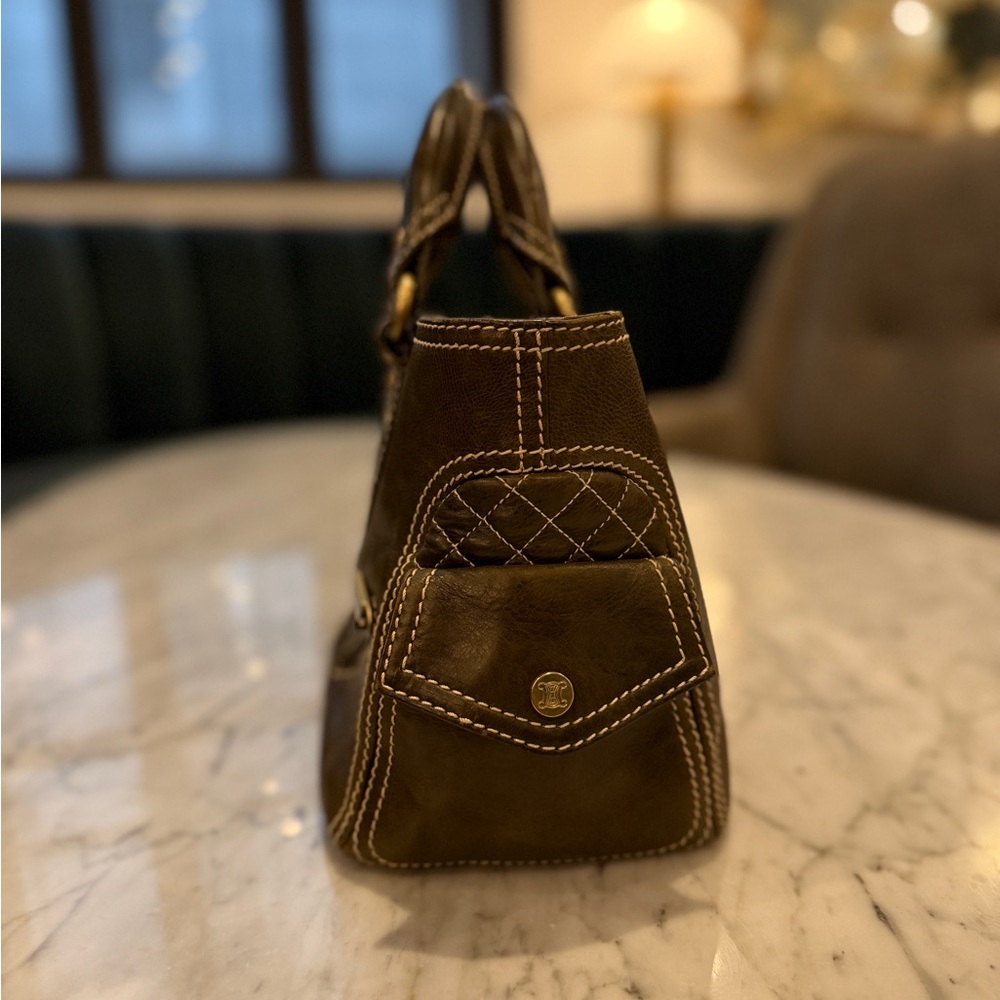 CÉLINE Boogie Bag — olive/khaki leather, gold hardware, Made in Italy. - Picture 2 of 9